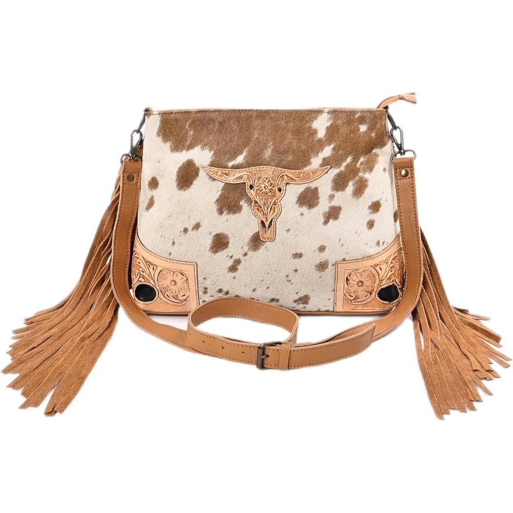 Cowhide Leather Sling Bag for Women Crossbody Shoulder Purse Everyday Travel